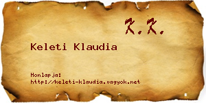 Keleti Klaudia névjegykártya