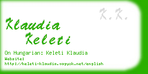 klaudia keleti business card